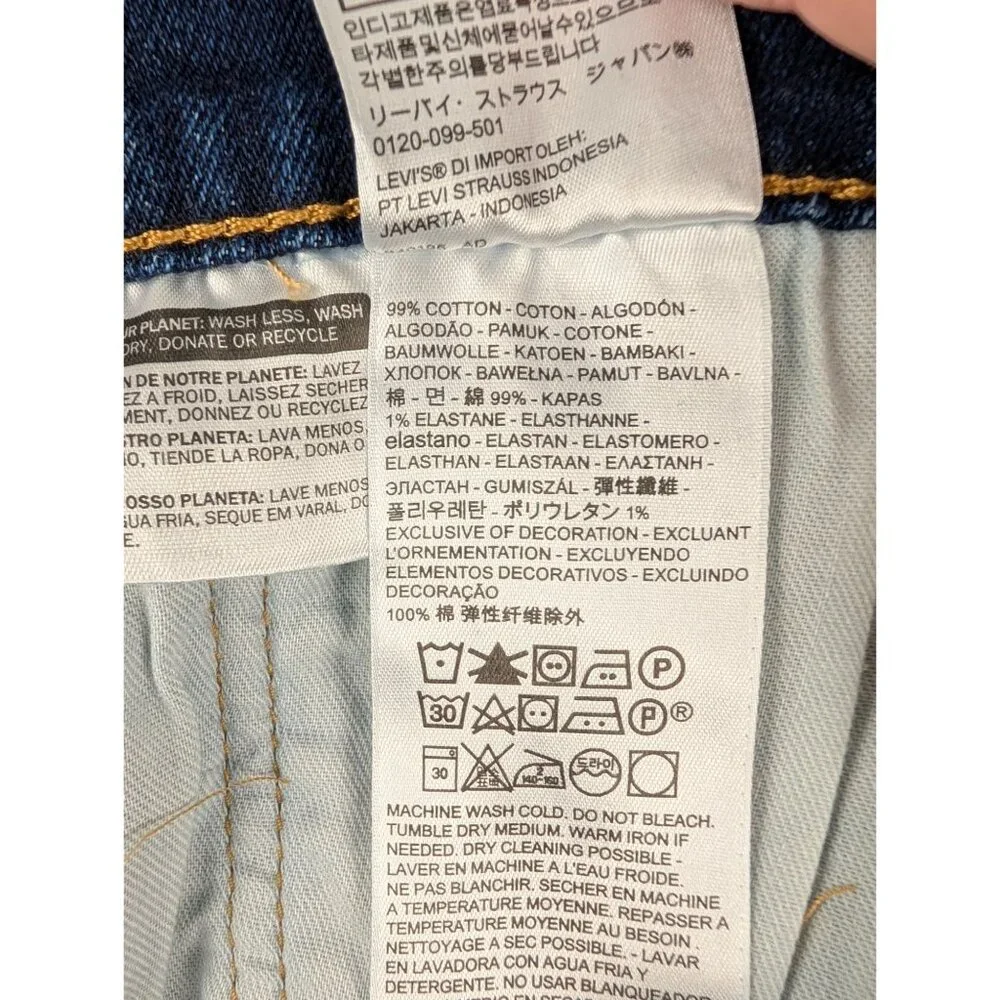 Levis 505 Regular Fit Mens Jeans W38 L30 Denim‎ Blue